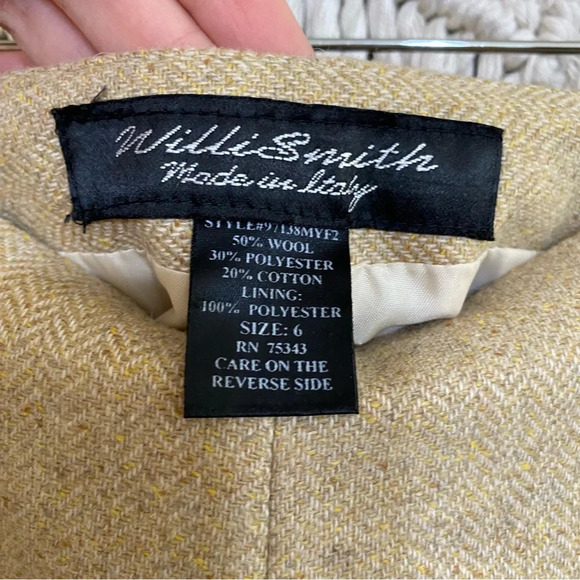 Willi smith made in Italy tweed lined dress pants VTG size 6 beige academia - Picture 4 of 7